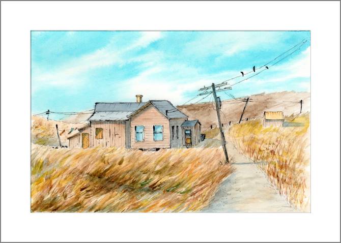 Купить и печать на заказ Картины, фото с паспарту Дома в прериях