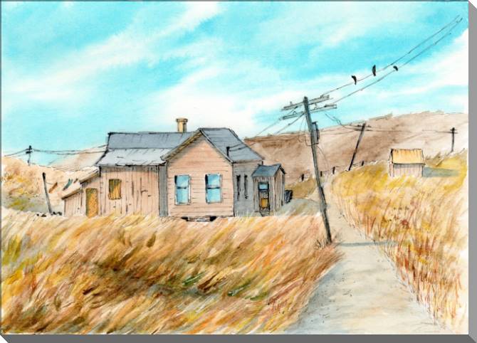 Купить и печать на заказ Картины на пластике, пеноркартоне Дома в прериях