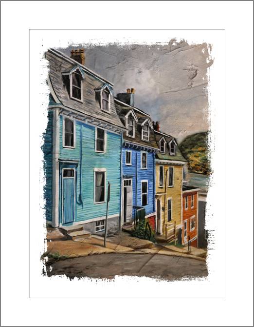 Купить и печать на заказ Картины, фото с паспарту Ньюфаундлендские дома