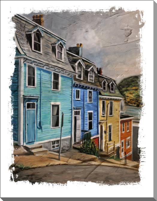 Купить и печать на заказ Картины на пластике, пеноркартоне Ньюфаундлендские дома