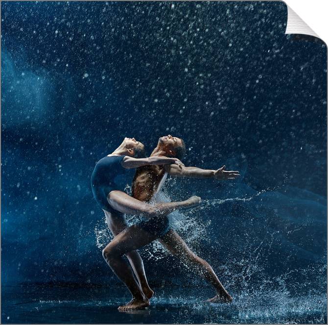 Купить и печать на заказ Картины на холсте Танцующая пара под дождем