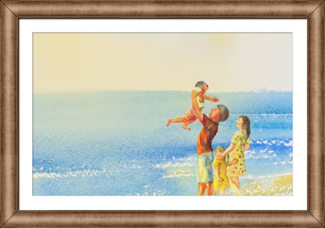 Paintings on canvas Family watercolor painting