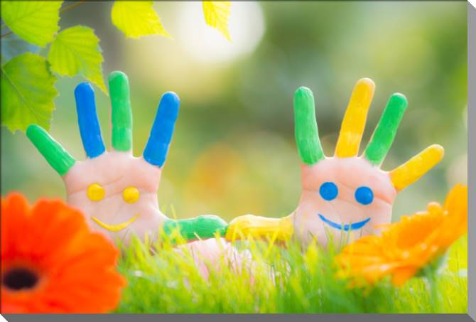 Купить и печать на заказ Картины на пластике, пеноркартоне Детские ладони