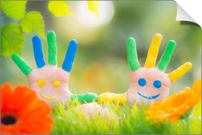 Купить и печать на заказ Картины на холсте Детские ладони