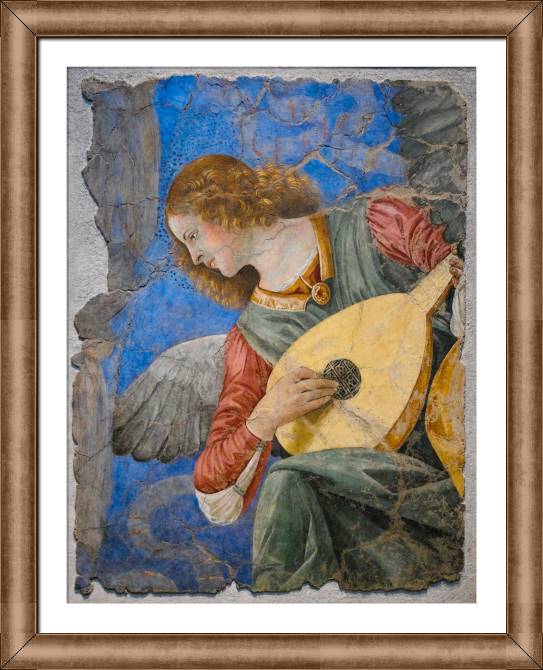 Paintings on canvas Angel playing a musical instrument mural