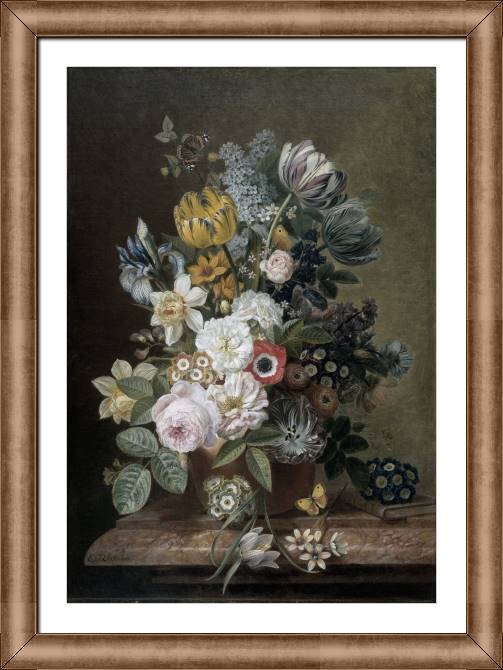 Картины в рамке, багете Still life with flowers (Elke yelles of the Elkem)