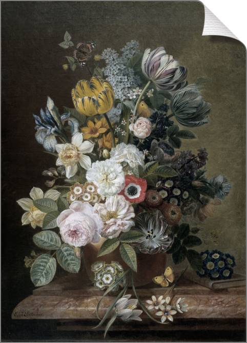 Купить и печать на заказ Картины на холсте Натюрморт с цветами