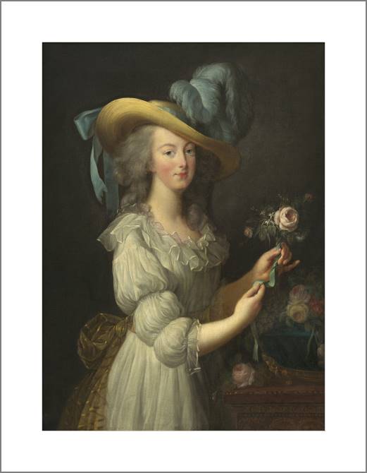 Купить и печать на заказ Картины, фото с паспарту Портрет Марии-Антуанетты в сорочке