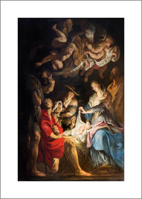 Купить и печать на заказ Картины, фото с паспарту Поклонение пастухов