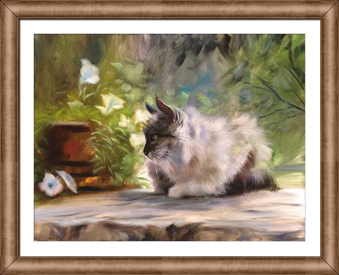 Paintings on canvas The cat on the porch