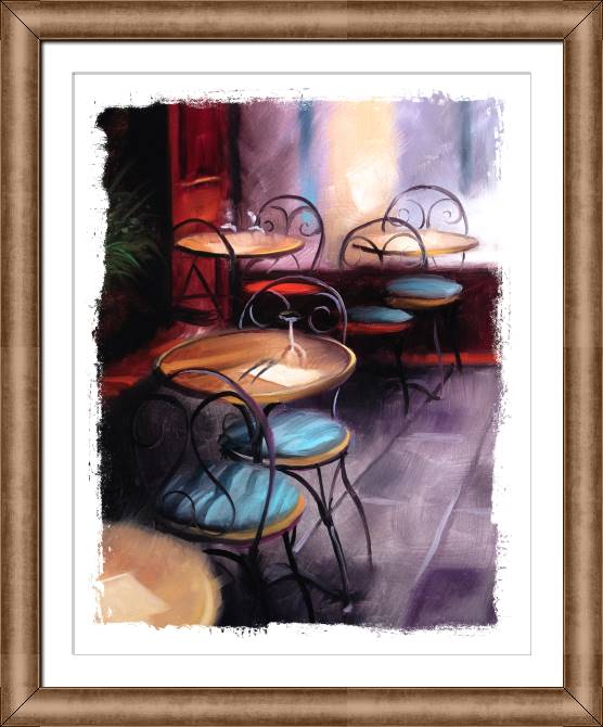 Paintings on canvas The interior of the cafe