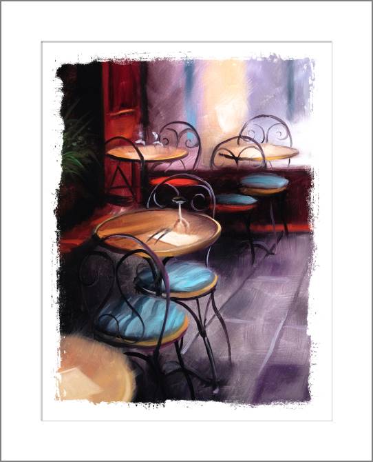 Купить и печать на заказ Картины, фото с паспарту Интерьер кафе