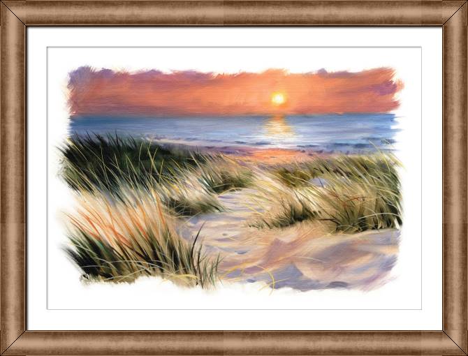 Paintings on canvas The dunes on the beach at sunset