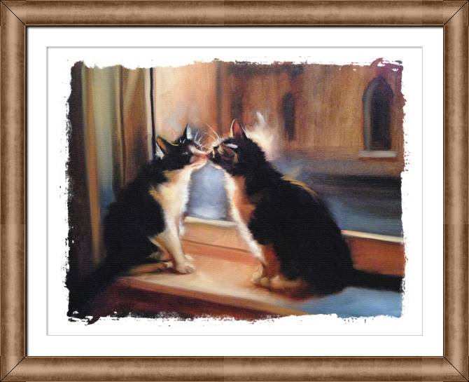 Paintings on canvas Two cats on a windowsill