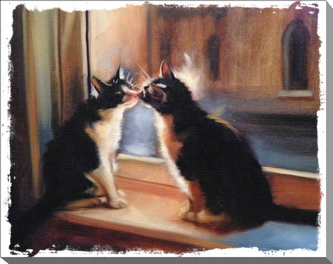 Картины на холсте Two cats on a windowsill