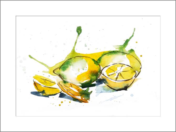 Купить и печать на заказ Картины, фото с паспарту Сочный лимон