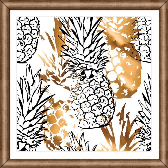 Paintings on canvas The pattern of pineapples with gold
