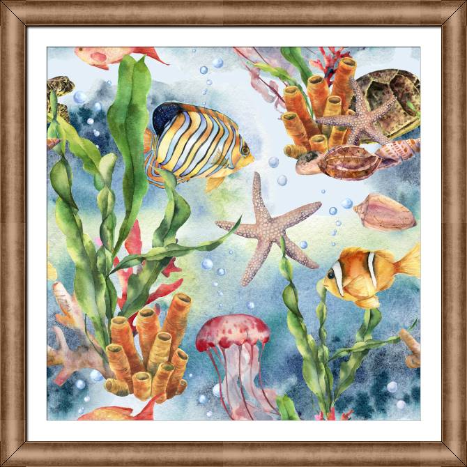 Paintings on canvas Colorful underwater world