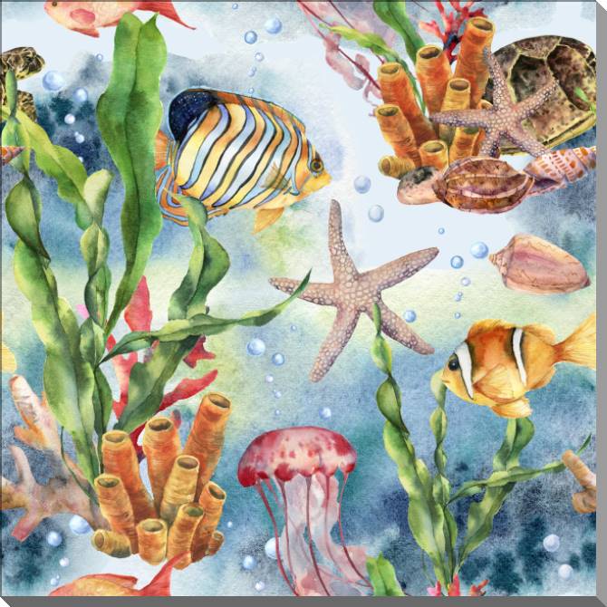 Купить и печать на заказ Картины на пластике, пеноркартоне Красочный подводный мир