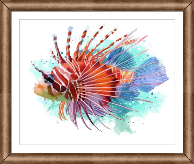 Paintings on canvas Lionfish digital painting
