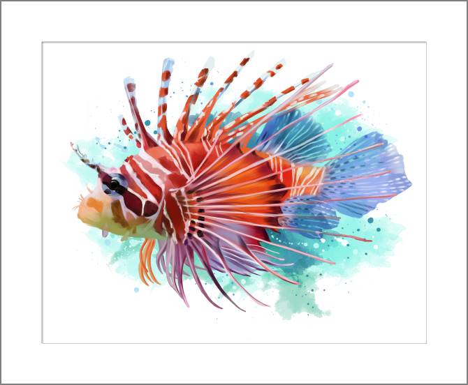 Купить и печать на заказ Картины, фото с паспарту Крылатка цифровая живопись