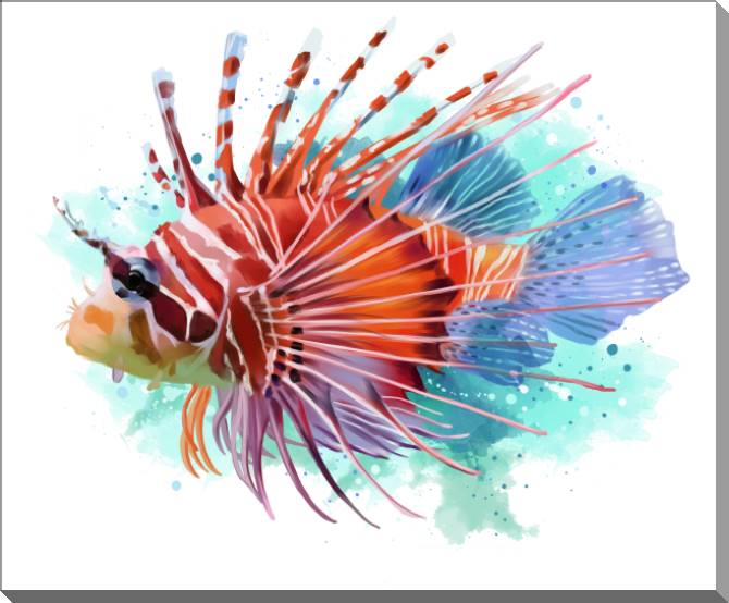 Купить и печать на заказ Картины на пластике, пеноркартоне Крылатка цифровая живопись