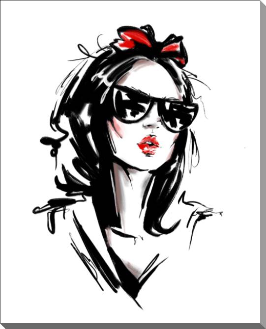 Купить и печать на заказ Картины на пластике, пеноркартоне Девушка с бантом