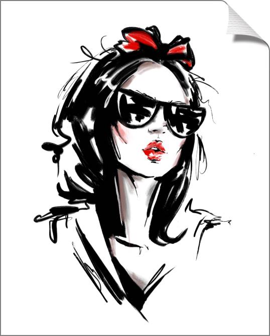 Купить и печать на заказ Картины на холсте Девушка с бантом