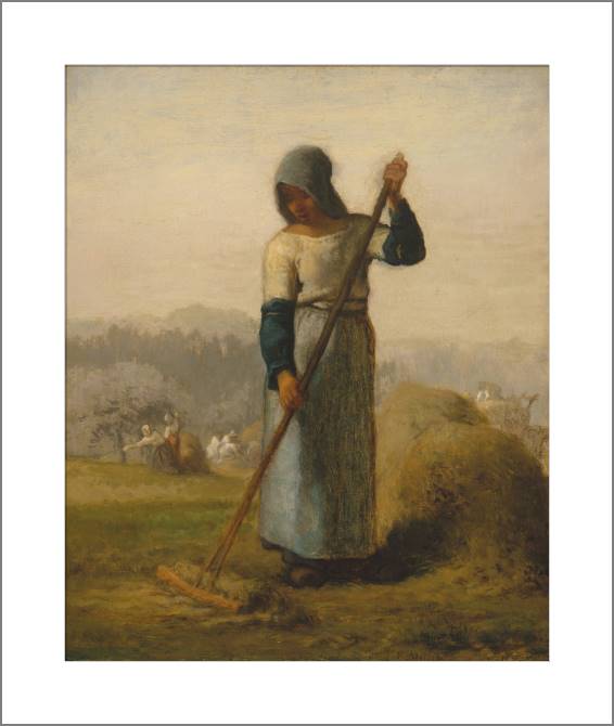 Картины, фото с паспарту Woman with a rake (Jean-françois millet)