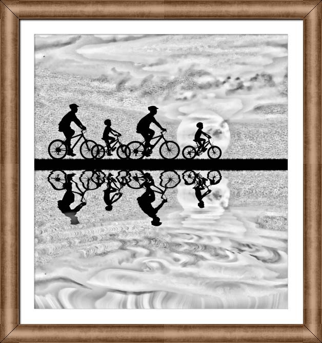 Paintings on canvas Family on bike ride