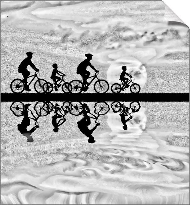 Купить и печать на заказ Картины на холсте Семья на велопрогулке