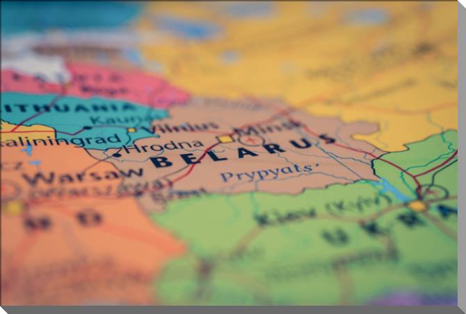 Купить и печать на заказ Картины Беларусь на карте макросъемка