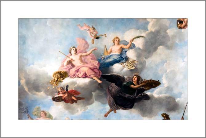 Картины, фото с паспарту Painted ceiling