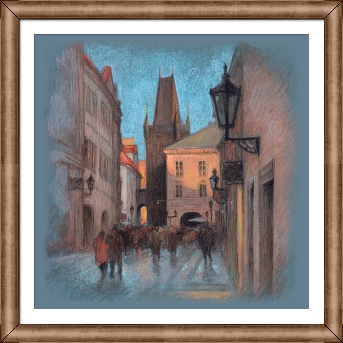 Картины в рамке, багете Drawing pencil Prague