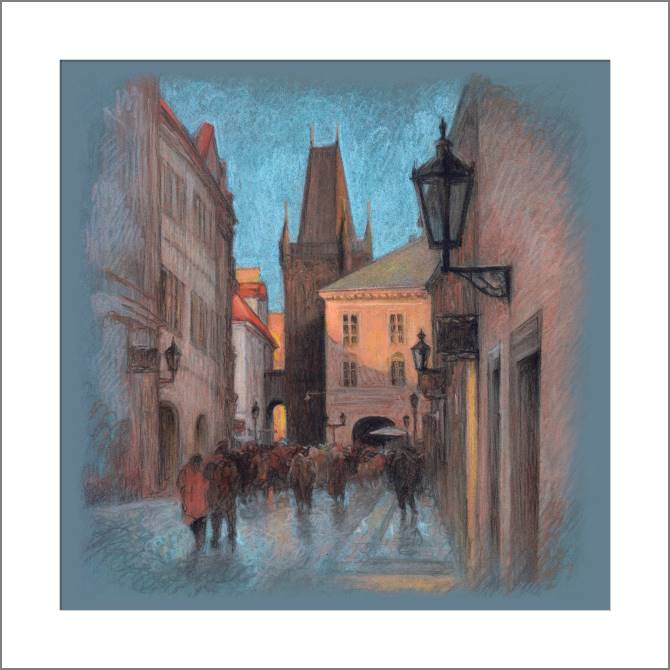 Картины, фото с паспарту Drawing pencil Prague