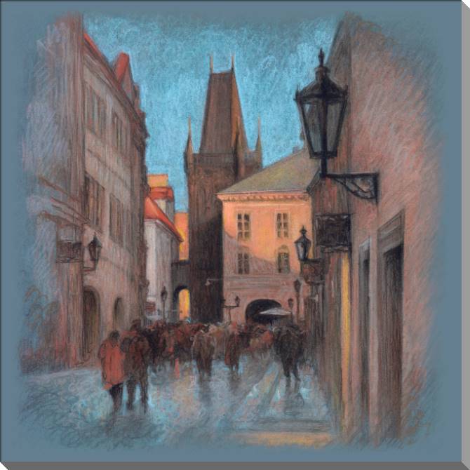 Купить и печать на заказ Картины на пластике, пеноркартоне Рисунок карандашный Прага