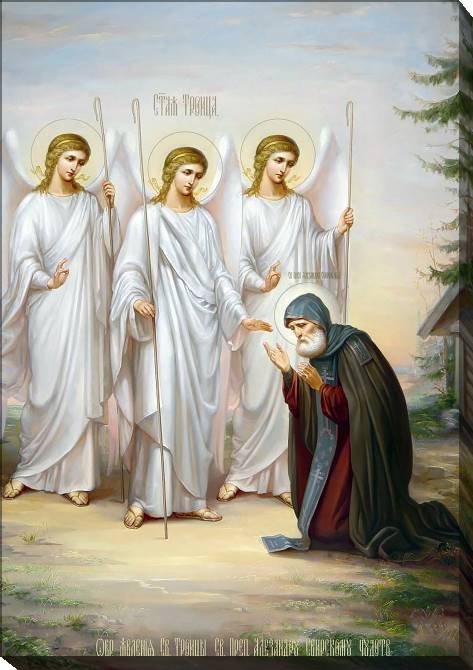 Paintings on canvas The Icon Appearance Of The Holy Trinity Alexander Svirsky