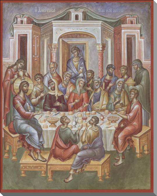 Купить и печать на заказ Картины на пластике, пеноркартоне Икона Помазание Господа миром