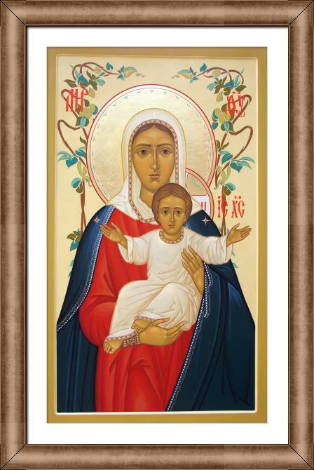 Paintings on canvas The icon I Am With You And no one On You with floral pattern