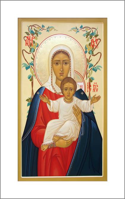 Paintings, photos from Passepartout The icon I Am With You And no one On You with floral pattern