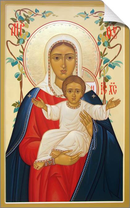 Картины на холсте The icon I Am With You And no one On You with floral pattern