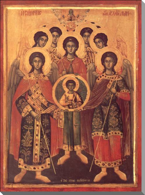 Купить и печать на заказ Картины на пластике, пеноркартоне Икона Собор архистратига Михаила