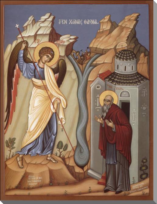 Купить и печать на заказ Картины на пластике, пеноркартоне Икона Чудо архангела Михаила в Хонех