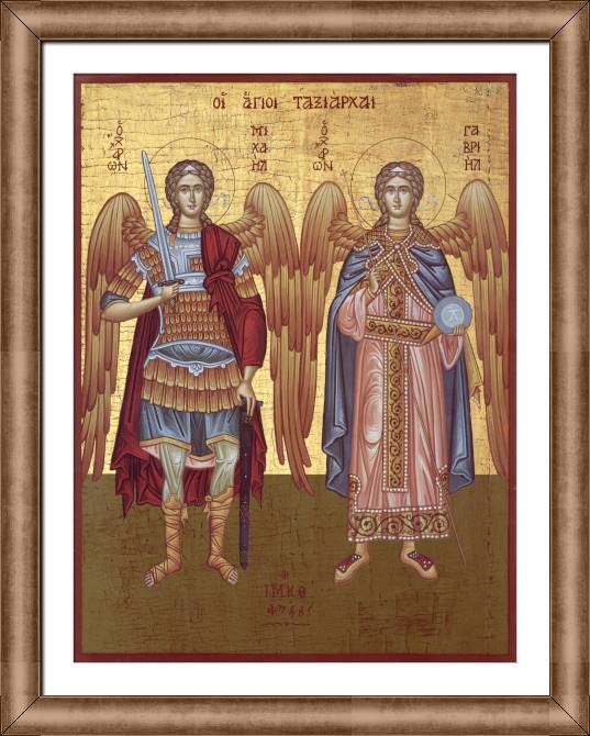 Paintings on canvas Icon of Archangels Michael and Gabriel