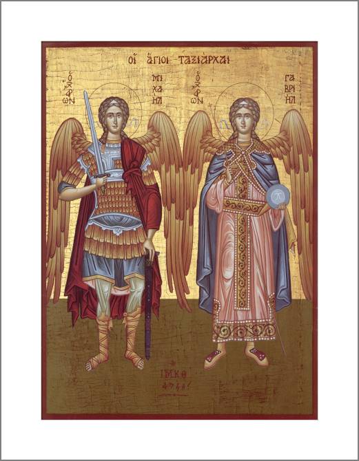 Paintings, photos from Passepartout Icon of Archangels Michael and Gabriel