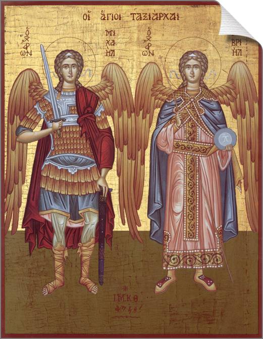 Картины на холсте Icon of Archangels Michael and Gabriel