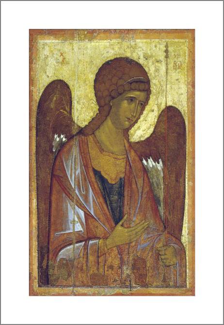 Картины, фото с паспарту The icon of Archangel Michael from Vysotsky monastery in Serpukhov