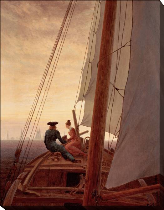 Картины на холсте On a sailboat (Caspar David Friedrich)