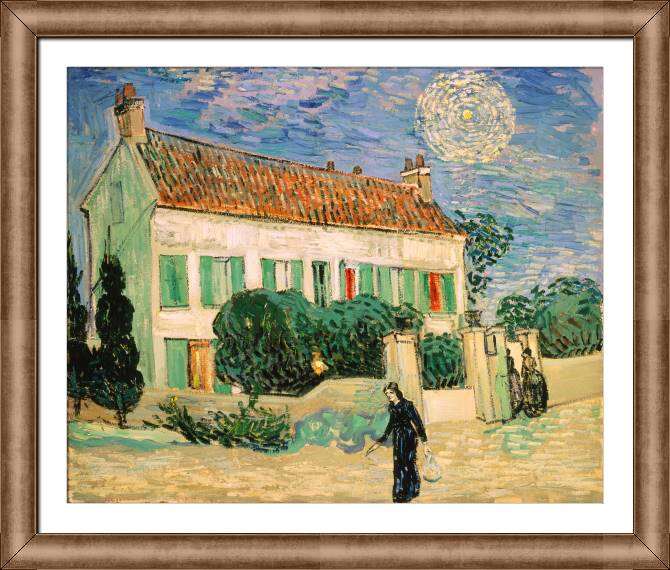Paintings on canvas White house at night (Vincent van Gogh)
