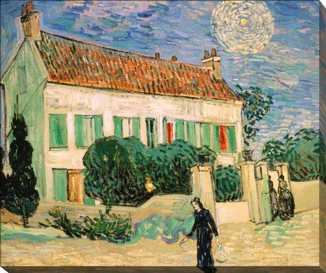 Paintings on canvas White house at night (Vincent van Gogh)
